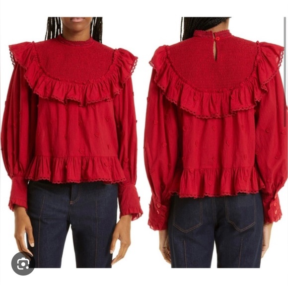 FARM Rio Tops - Farm Rio 3D Hearts Blouse Red